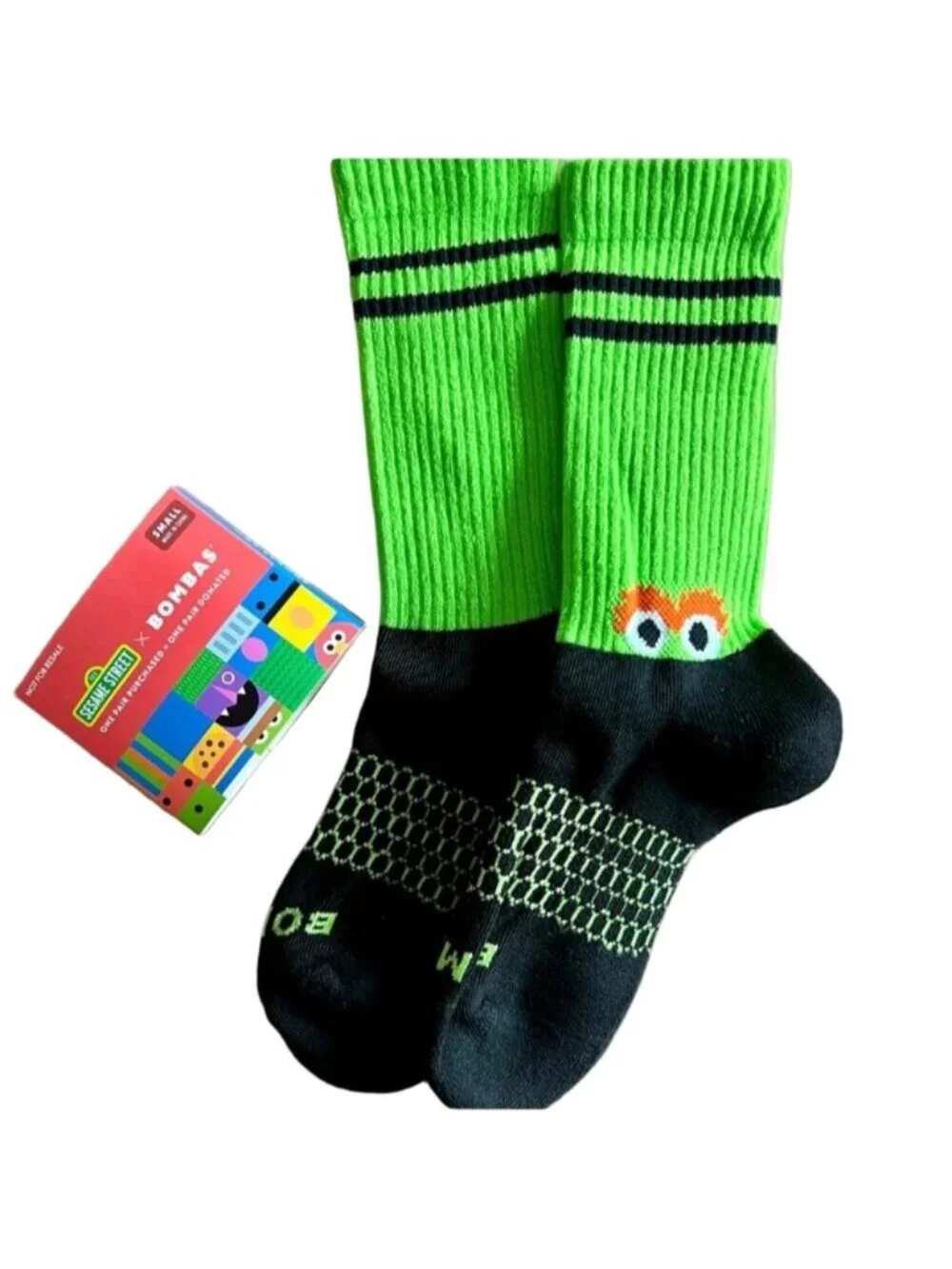 Bombas Sesame Street Oscar the Grouch Athletic Crew Socks - Small